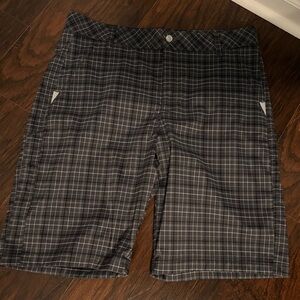 Fila Sport Golf Black Plaid Flat Front Performance Men’s Golf Shorts Size 34